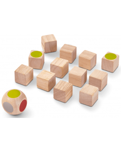 Memo igra s drvenim kockama PlanToys  - Zapamtite boje