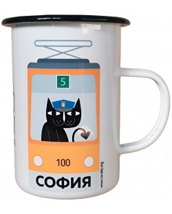 Metalna šalica Jež Art & Design - Tramvaj “Sofija 100”, 450 ml