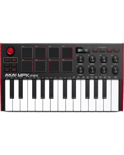 MIDI kontroler-sintisajzer Akai Professional - MPK Mini 3, crni/crveni