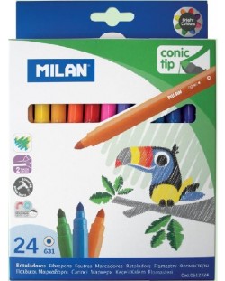 Flomasteri 24 boje Milan – Conic tip, Ø 5 mm