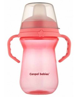 Čaša otporna na prolijevanje Canpol - 250  ml, ružičasta