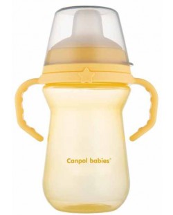 Čaša otporna na prolijevanje Canpol - 250  ml, žuta