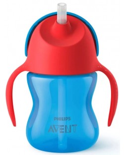 Čaša otporna na prolijevanje sa slamkom Philips Avent - 200 ml, za dječaka