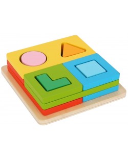 Edukativna igračka Tooky Toy - Drveni sorter, Multi-shape