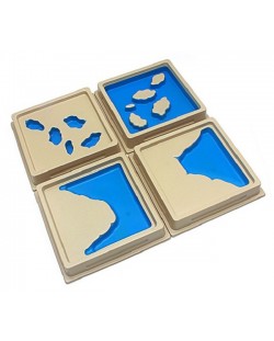 Edukativni komplet Smart Baby - Montessori reljefne pločice zemljanih oblika, 4 komada