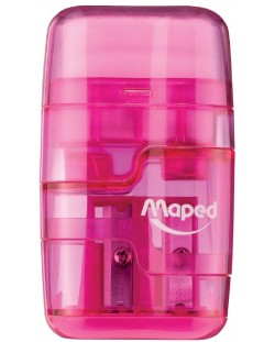 Gumica-šiljilo Maped Connect - Тransparent, ružičasta