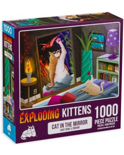 Slagalica Exploding Kittens od 1000 dijelova - Mačje ogledalo