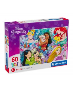 Slagalica Clementoni od 60 dijelova - Disneyjeve princeze i njihovi prijatelji