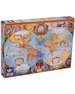 Slagalica Black Sea Premium od 1000 dijelova - Antička karta svijeta, 1630