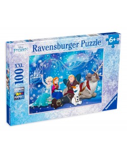 Slagalica Ravensburger od 100 XXL dijelova - Zamrznuto kraljevstvo: Ledena magija