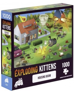 Slagalica Exploding Kittens od 1000 dijelova - U dvorištu
