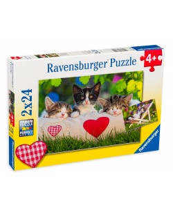 Slagalica Ravensburger od 2 x 24 dijela - Spavajući mačići 