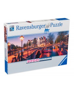 Panoramska slagalica Ravensburger od 1000 dijelova - Večer u Amsterdamu