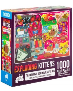 Slagalica Exploding Kittens od 1000 dijelova - Pseće noćne more