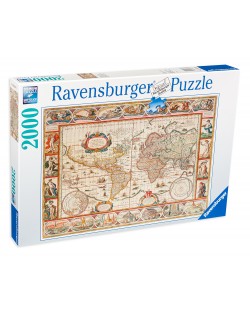 Slagalica Ravensburger od 2000 dijelova - Drevna karta svijeta iz 1650