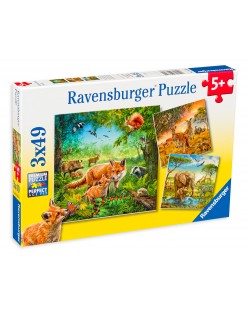 Slagalica Ravensburger od 3 x 49 dijelova -  Životinjsko carstvo