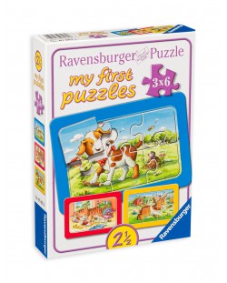 Slagalica Ravensburger od 3 х 6 dijelova - Životinje 