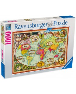 Slagalica Ravensburger od 1000 dijelova - Geografska karta