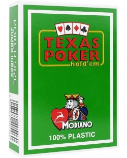 Plastične poker karte Texas Poker - svijetlozelena leđa