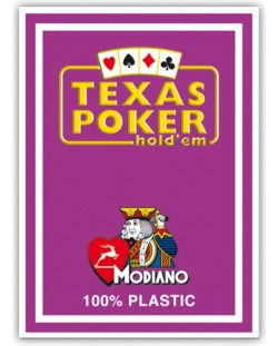 Plastične poker karte Texas Poker - ljubičasta leđa