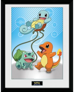 Plakat s okvirom GB eye Games: Pokemon - Kanto Starters