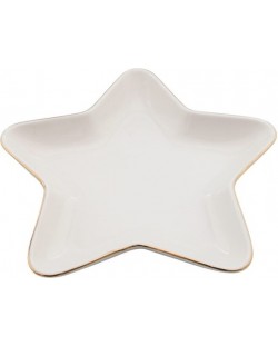 Porculanski tanjur HIT - Zvijezda, 18 cm, bijeli sa zlatom