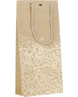 Poklon vrećica za boce Giftpack -  27 x 9 x 39 cm, kraft i zlato