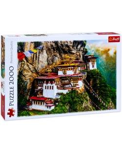 Puzzle Trefl od 2000 dijelova - Hramski kompleks Paro Taktsang, Butan