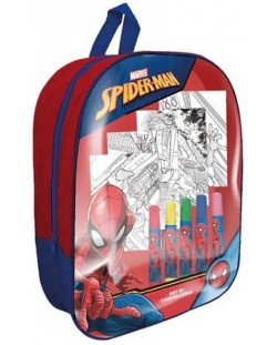 Ruksak za vrtić IMC Toys - Spider-Man, s priborom za bojanje