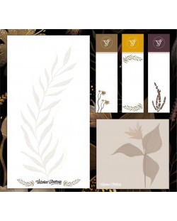 Samoljepljivi listovi i indeksi Victoria's Journals Florals - Zlatni, na čvrstoj podlozi