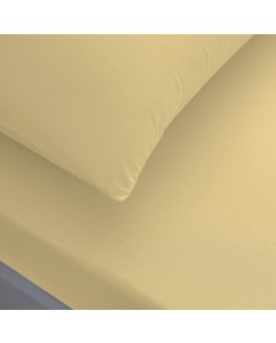 Set plahte s gumicom i jastučnice TAC - 100% pamuk P, za 100 x 200 cm, žuta