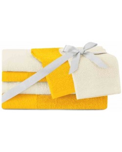 Set od 6 ručnika AmeliaHome - Flos, krem/žute