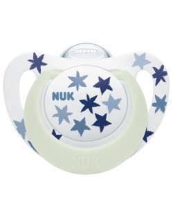 Silikonska duda Nuk - Star Night, 6-18 mjeseci, plave zvjezdice