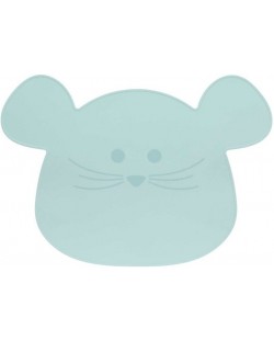 Silikonska podloga za hranjenje Lassig - Little Chums, Mouse, plava
