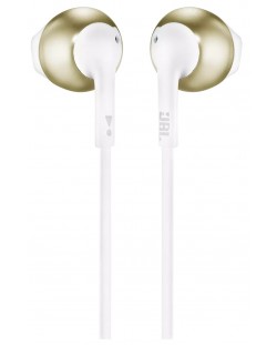Slušalice s mikrofonom JBL - Tune 205, bijelo/zlatne