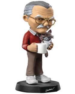 Статуетка Iron Studios Icons: Stan Lee - Stan Lee with Grumpy Cat, 14 cm