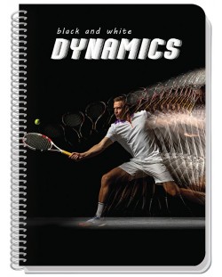 Bilježnica sa spiralom Black&White Dynamics - A4, 80 listova, široki redovi, asortiman