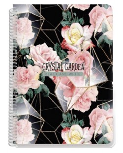 Bilježnica Black&White Crystal Garden - В5, 140 listova, asortiman