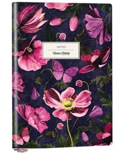 Bilježnica Victoria's Journals Florals - Cvijeće, A6, plastični omot, na točkice, 96 listova