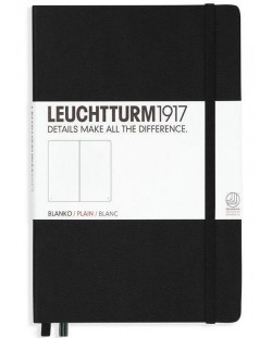Rokovnik Leuchtturm1917 Notebook Medium A5 - Crna,  bijele stranice