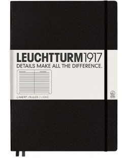 Rokovnik Leuchtturm1917 Notebook Master Classic A4 - Crna, u redovima