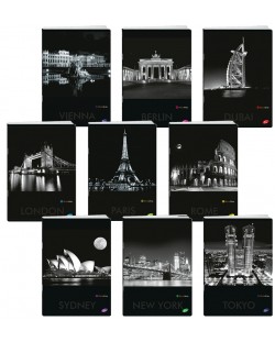 Bilježnica Elisa - Cities by Night, A4, 62 listа, široki redovi, asortiman