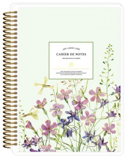 Rokovnik Victoria's Journals Florals - Svijetlozeleni, sa spiralom, u redovima, 80 listova, A5