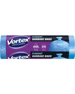 Vreće za smeće Vortex - Standard, 60 l, 20 komada, plave