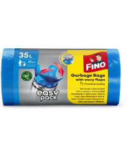 Vreće za smeće Fino - Easy pack, 35 L, 30 komada, plave