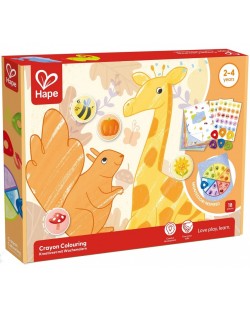 Kreativni set Hape International - Knjiga, pastele i naljepnice