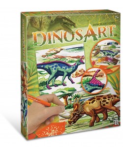 Kreativni komplet DinosArt - Napravite slike kamenčićima, dinosauri