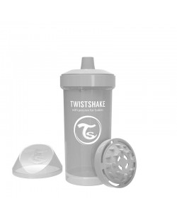 Čaša za bebe s nastavkom Twistshake Kid Cup  - Siva, 360 ml
