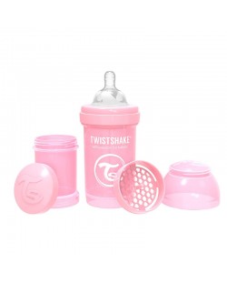 Dječja bočica protiv grčeva Twistshake Anti-Colic Pastel - Ružičasta, 180 ml