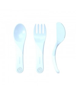 Set pribora za jelo Twistshake Cutlery Pastel - Plavi, preko 6 mjeseci